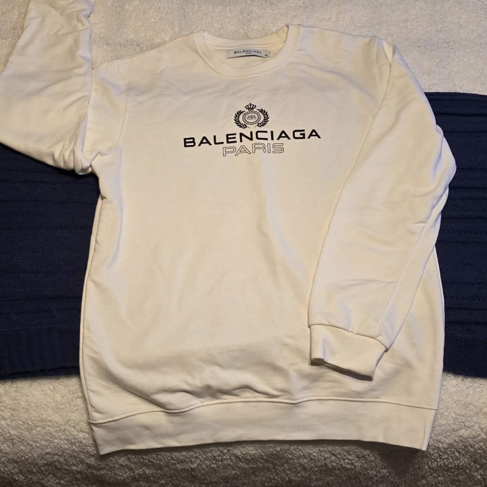 Balenciaga Paris White Crewneck Sweatshirt XXL